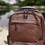 Style PU Leather Fashion Mens Backpack - Dark Brown image