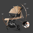 TOBY QZ1 Portable Stroller Luggage Prams - Light Brown image