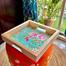 Tea Time with Floral Wooden Tea Tray - Crafted from pinewood plywood and laminated for a durable and stylish serving accessory. image