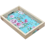 Tea Time with Floral Wooden Tea Tray - Crafted from pinewood plywood and laminated for a durable and stylish serving accessory. image