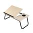 Tiltable And Foldable Double Head Laptop Table - Wood Color image