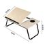 Tiltable And Foldable Double Head Laptop Table - Wood Color image