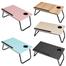 Tiltable And Foldable Double Head Laptop Table - Wood Color image
