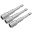Tolsen 3 Pcs Magnetic Nut Socket Set Tek Screw Bits image