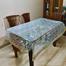 Transparent And Designed Table Cloth for 6 Seater Dinning Table image