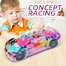 Transparent Racing Car Toy – 3D Gear Simulation with Light, Sound and 360° Rotation for Kids image