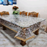 Transparent and Designed Table Cloth for 6 Seater Dining Table image