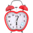 Twin Bell Alarm Table Clock Apple Retro Gonti Red image