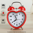 Twin Bell Alarm Table Clock Love Retro Gonti Red image