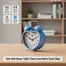 Twin Bell Alarm Table Clock Love Retro Gonti Blue image