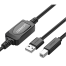 UGREEN 10374 USB 2 A Male to B Male Active Printer Cable 10m (Black) US122 image
