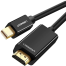UGREEN 20848 Mini DP Male to HDMI Cable 4K 1.5m (Black) MD101 image