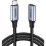 UGREEN 30205 USB-C Male to USB-C Female Gen2 Alu Case Braided Extension Cable 1m (Dark gray) US372 image