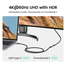 UGREEN 30205 USB-C Male to USB-C Female Gen2 Alu Case Braided Extension Cable 1m (Dark gray) US372 image
