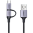 UGREEN 30875 USB-A to Micro USB Plus USB Type-C Cable 1m (Black) US177 image