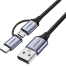 UGREEN 30875 USB-A to Micro USB Plus USB Type-C Cable 1m (Black) US177 image