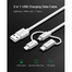 UGREEN 50203 3-in-1 USB2.0-A Multifunction Cable With Braid 1.5m (Silver White) US186 image