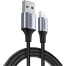 UGREEN 60156 Lightning to USB Cable Alu Case with Braided 1m (Black) US199 image
