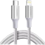 UGREEN 70524 USB-C to Lightning M/M Cable Aluminum Shell Braided 1.5m (Silver) US304 image