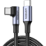 UGREEN 70643 USB-C 2.0 to Angled USB-C M/M Cable Aluminium Shell with Braided 1m (Black) US334 image