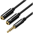 UGREEN( AV141) 30620 3.5mm male to 2 Female Audio Cable ABS Case Black image