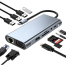 USB C HUB, USB C Adapter 11 in 4K HDMI, VGA, Type C PD, RJ45 Ethernet, SD/TF Card Reader, 3.5mm image