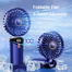 USB Handheld Mini Fan Foldable Portable Neck Hanging Fans 5 Speed USB Rechargeable Fan with Phone Stand and Display Screen Preview 2