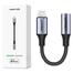 Ugreen 30756 Lightning M/F Round Cable Aluminum Shell with Braided 10cm (Black) image
