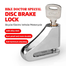 Universal Disc Brake Lock Rust Proof Durable Anti-Theft (Non Acid Proof) Copper Cylinder With 2 Keys image
