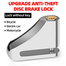 Universal Disc Brake Lock Rust Proof Durable Anti-Theft (Non Acid Proof) Copper Cylinder With 2 Keys image