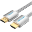 VENTION AABII Cotton Braided HDMI2.0 Cable 3M Silvery Metal Type image