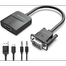VENTION ACNBB VGA To HDMI Converter With Female Micro USB and Audio Port 0.15M Black image