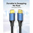 VENTION ALGLI Cotton Braided HDMI-A Male to Male HD Cable 8K 3M Blue Aluminum Alloy Type image