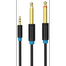 VENTION BACBJ 3.5mm TRS Male to Dual 6.35mm Male Audio Cable 5M Black image