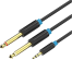 VENTION BACBJ 3.5mm TRS Male to Dual 6.35mm Male Audio Cable 5M Black image