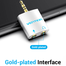 VENTION BDBW0 4 Pole 3.5mm Male to 2 3.5mm Female Audio Splitter with Separated Audio and Microphone Port Slivery image