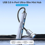 VENTION CKOHB USB 3.0 To USB 3.0/USB 2.0x3 Mini Hub 0.15M Gray Metal Type image