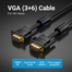 VENTION DAEBL VGA(3 Plus 6) Male to Male Cable With Ferrite Cores 10M Black image