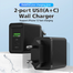 VENTION FBBB0-EU Two-Port USB 18/20W Wall Charger Blackj image
