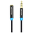 VENTION VAB-B06-B300-M Cotton Braided 3.5mm Audio Extension Cable 3M Black Metal Type image