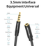VENTION VAB-B06-B300-M Cotton Braided 3.5mm Audio Extension Cable 3M Black Metal Type image