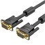 VENTION VAG-B04-B2500 VGA(3 Plus 6) Male To Male Cable With 2 Ferrite Core 25M Black image
