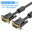 VENTION VAG-B04-B2500 VGA(3 Plus 6) Male To Male Cable With 2 Ferrite Core 25M Black image