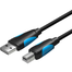 VENTION VAS-A16-B150 USB2.0 A Male to B Male Print Cable 1.5M Black image