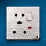 VGTEC 2 plus 3 Pin Round Socket with Socket (Crystal Series) image