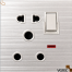 VGTEC 2 plus 3 Pin Round Socket with Socket (Crystal Series) image