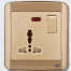 VGTEC 3 Pin MF Socket With Switch (Golden Series) image