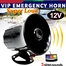 VIP Emergency 105dB Loud Horn For Car, Motorcycle, Electric Vehicle – 12V 30W Siren With Three Tones, Easy Installation, Durable Design image