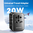 Vention FJEB0 20W 3-Port Travel Adapter (Black) image