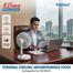 WEIDASI Elima EM-WD219 7.5 Inch Rechargeable USB Table Fan with LED Light | 3 Speed Portable Mini Fan with Type-C Charging image